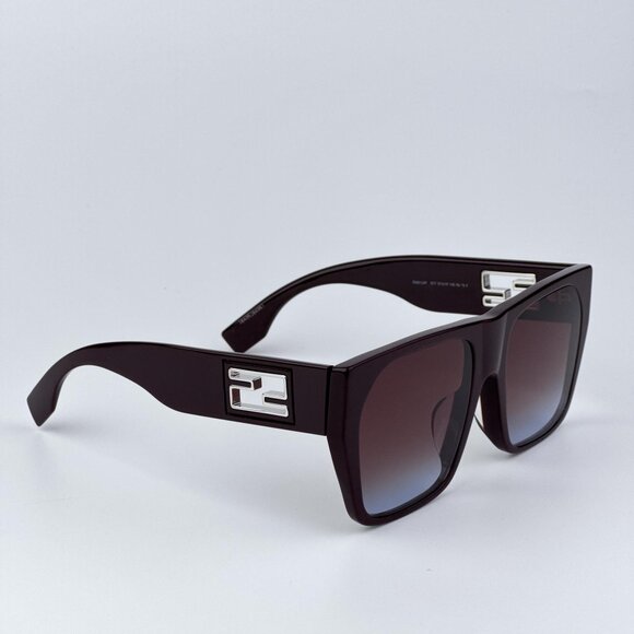 Fendi BAGUETTE FE40124F 81T  Women BRAND NEW Sunglasses Square Matte Brown main image 5